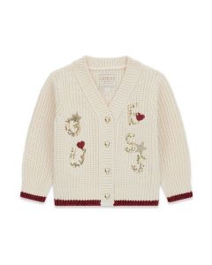 GUESS סריג קרדיגן עם לוגו פאייטים בנות