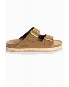 BAYTON ATLAS כפכפי נשים עם 2 רצועות מעור זמש