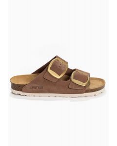 BAYTON ALICANTE כפכפי נשים עם 2 רצועות מעור זמש