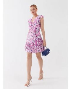 DKNY RUFFLED V-NECK שמלת נשים
