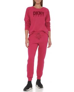 DKNY FLOCKED SOHO LOGO RE מכנסי טרנינג לנשים