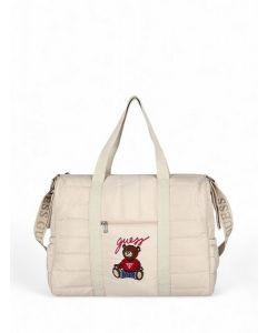 GUESS תיק החתלה מרופד עם לוגו דובי רקום