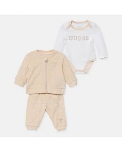 GUESS סט תינוקות סווטשירט, מכנסיים ובגד גוף