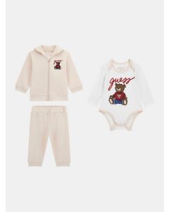 GUESS סט תינוקות סווטשירט, מכנסיים ובגד גוף