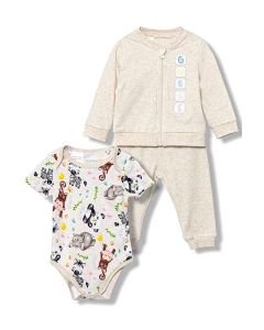 GUESS סט אקטיב לתינוק ג'קט+בגד גוף+מכנסיים