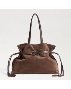 SAM EDELMAN POPPY LARGE תיק נשיאה זמש גדול עם שרוך