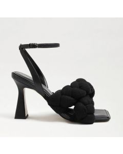 SAM EDELMAN COURTNEY סנדלי עקב שחורים עם רצועת קרסול