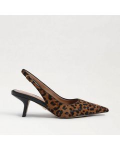 SAM EDELMAN BIANKA SLING Leopard נעל עקב נמוך עם רצועה