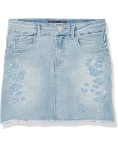 GUESS חצאית ג'ינס מיני עם תחרה לילדות