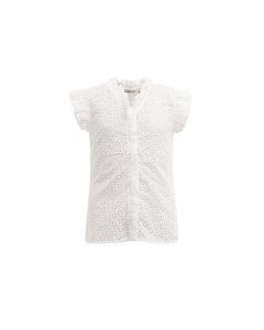 GUESS חולצה מכופתרת עם תחרה לבנות ללא שרוולים