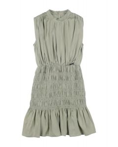 GUESS שמלת בנות קצרה עם כיווצים ללא שרוול