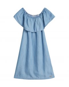 GUESS שמלת ג'ינס עם מלמלה לילדות