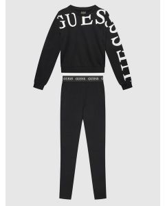 GUESS סט סווטשירט וטייץ לילדות עם לוגו