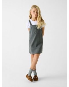 GUESS סט שמלת אוברול עם פסים וחולצת טישירט לילדות