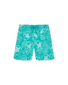 VILEBREQUIN JIM מכנסי שחיה קצרים לבנים בהדפס צבים