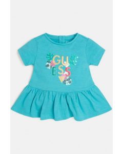 GUESS חולצת טישירט בנות עם רקמה ופאייטים שרוול קצר