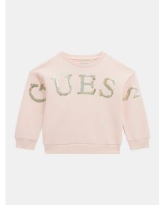 GUESS סווטשירט בנות עם לוגו פאייטים