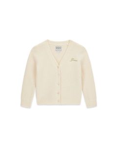 GUESS סריג קרדיגן בנות עם לוגו רקום