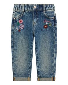 GUESS מכנסי ג'ינס בנות עם רקמה
