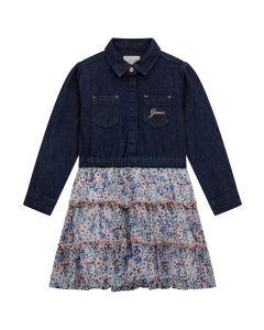GUESS שמלת ג'ינס עם טול לילדות