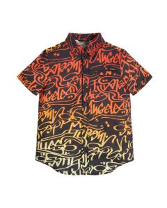 GUESS חולצת ילדים קצרה מכופתרת עם הדפס