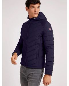 GUESS מעיל פוך מרופד עם קפוצ'ון לגברים