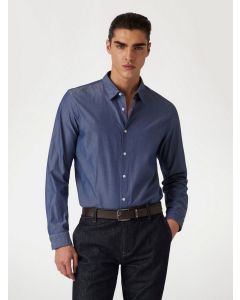 GUESS חולצה מכופרת במראה ג'ינס לגברים