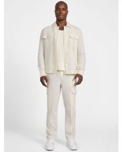 GUESS מכנסי קרגו פשתן אקו פלטשר לגברים