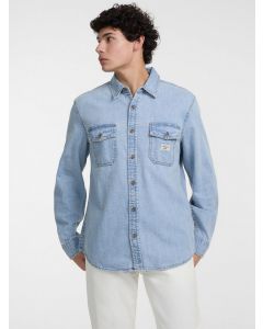 GUESS חולצת ג'ינס מכופתרת לגברים