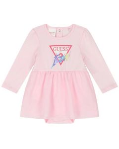 GUESS שמלת בגד גוף עם לוגו לבנות