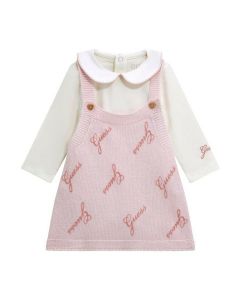 GUESS סט תינוקות בגד גוף ושמלת אוברול צמר