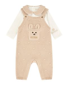 GUESS סט תינוקות סריג אוברול ובגד גוף שרוול ארוך