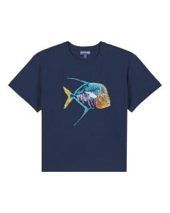 VILEBREQUIN TEDDY חולצת טישירט ילדים עם רקמה שרוול קצר