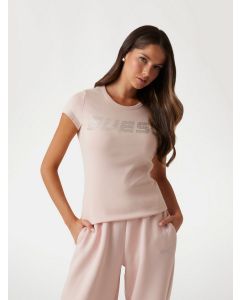 GUESS חולצת טישירט קצרה עם לוגו אבני חן