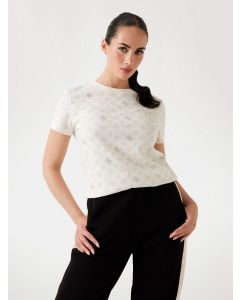 GUESS חולצת טישירט קצרה לנשים עם לוגו