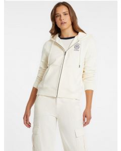 GUESS סווטשירט קפוצ'ון עם רוכסן לנשים