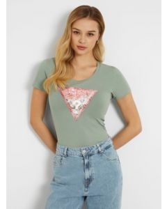 GUESS חולצת טריקו נשים עם לוגו פרח