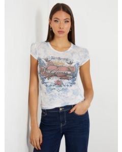 GUESS חולצת טישרט נשים עם הדפס