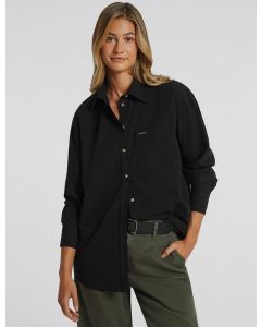 GUESS חולצה מכופתרת אוברסייז לנשים עם שרוול ארוך