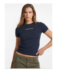 GUESS חולצת טישירט לנשים עם שרוול קצר ולוגו