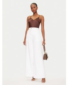 GUESS מכנסי קרפון רחבים עם קפלים לנשים