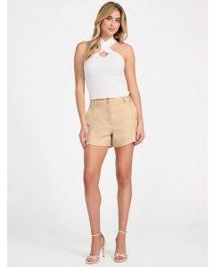 GUESS מכנסי פשתן קצרים לנשים