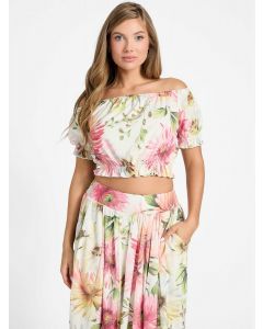 GUESS טופ קצר ללא כתפיות לנשים