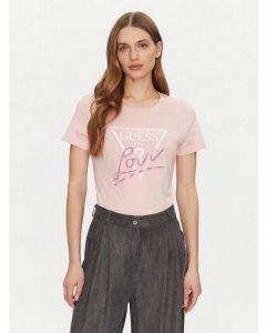 GUESS חולצת טישירט עם לוגו משולש שרוול קצר