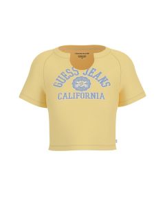 GUESS קרופ טופ קצר עם לוגו לנשים