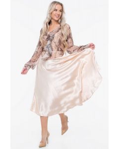 GUESS חצאית סאטן מקסי לנשים