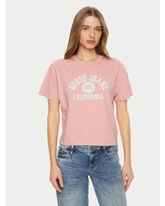 GUESS חולצת טישירט לנשים עם שרוול קצר ולוגו