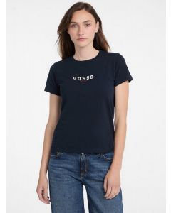 GUESS חולצת טישירט נשים שרוול קצר עם לוגו רקום