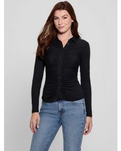 GUESS חולצה מכופתרת צמודה לנשים