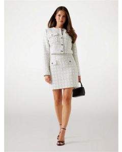 GUESS חצאית טוויד מיני לנשים